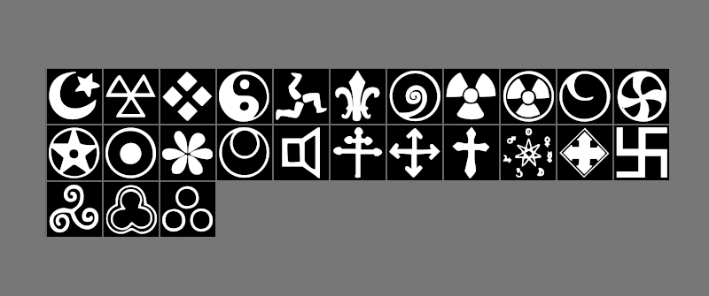25种特殊符号PS形状，CSH格式