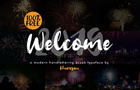 Welcome 2019 手写英文字体，免费可商用
