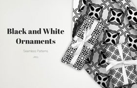 12个黑白无缝装饰图案，JPG格式