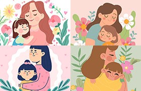 2021年母亲节矢量插画，AI源文件