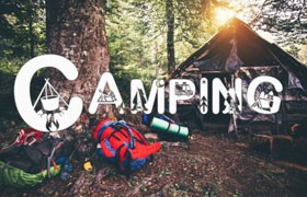 Camping露营印花英文字体