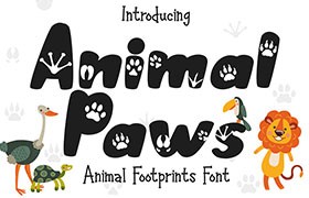 Animal Paws 可爱的英文字体