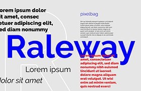 Raleway无衬线英文字体完整版，免费可商用