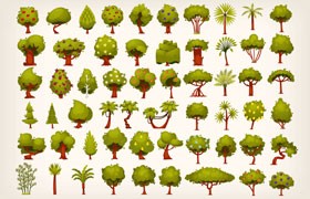 58种树木矢量素材，AI源文件