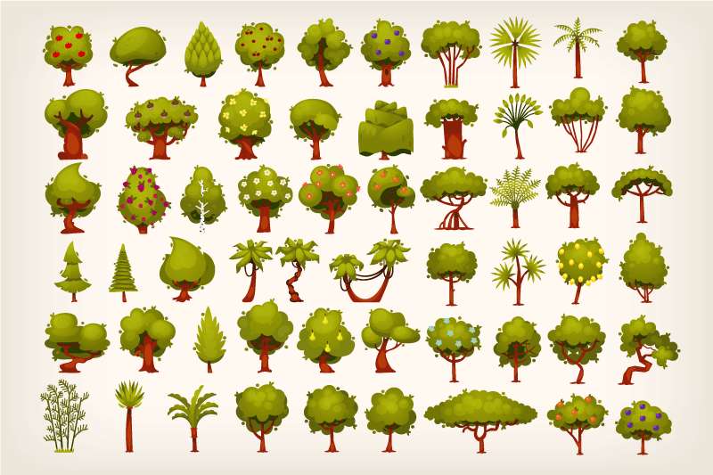 58种树木矢量素材，AI源文件
