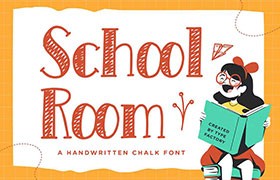School Room卡通英文字体