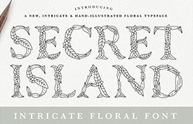 Secret Island花卉图形英文字体