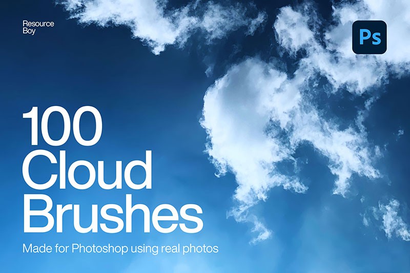 100个真实自然的云彩PS笔刷