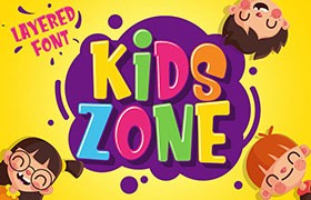 Kids Zone卡通英文字体
