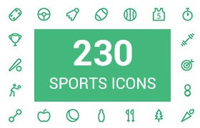 230枚体育运动相关图标，PSD AI PNG格式