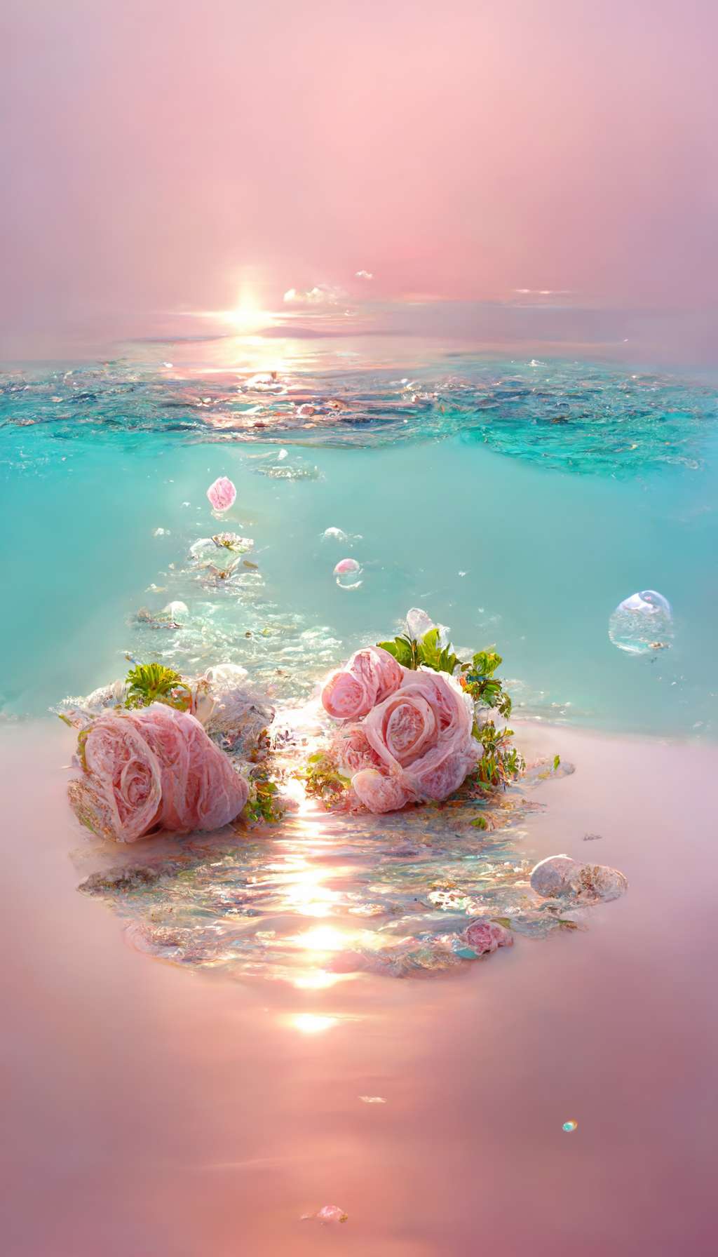 粉色 玫瑰花 沙滩