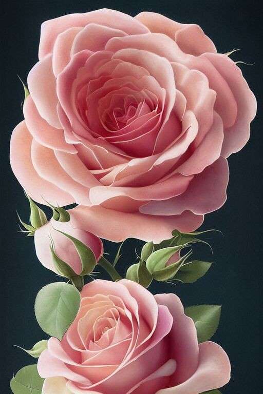 超大粉色玫瑰花