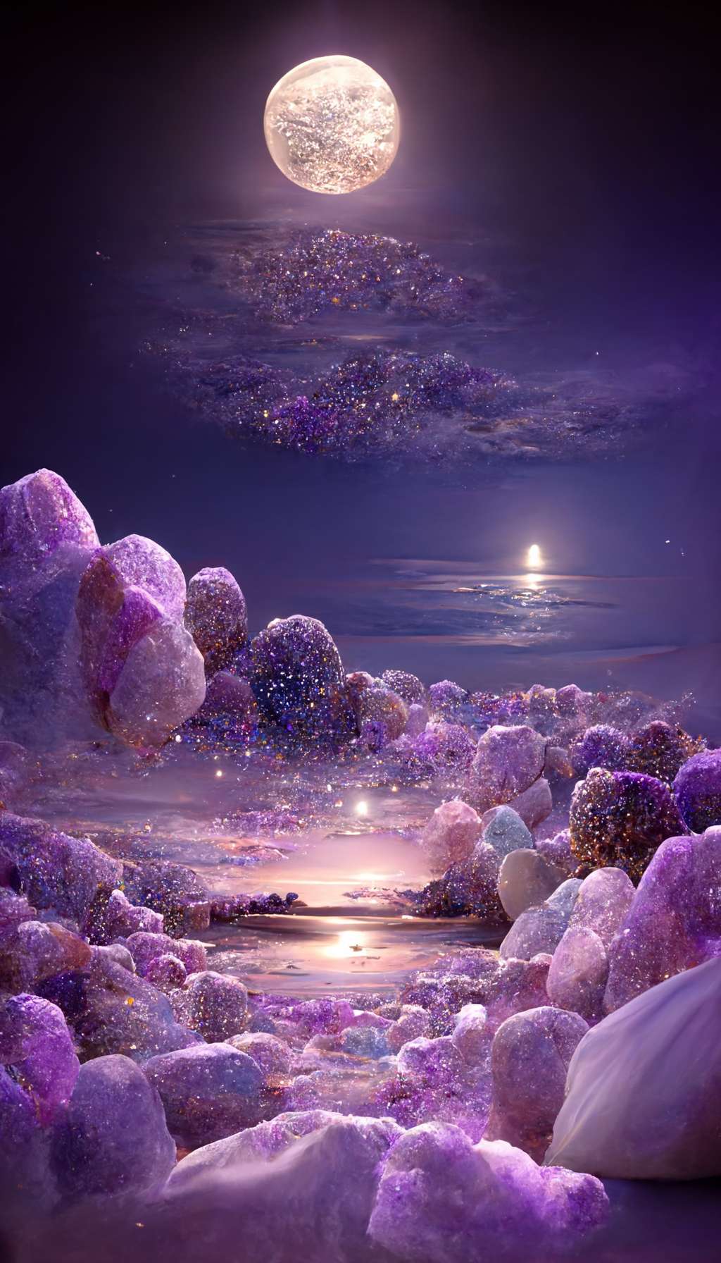 月光 粉色 鹅卵石