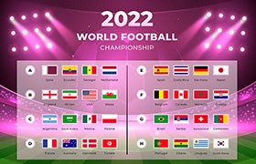 2022卡塔尔世界杯赛事分组AI矢量图
