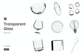 3D透明玻璃材质免抠PNG素材