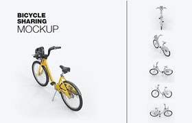 自行车共享单车设计展示样机PSD