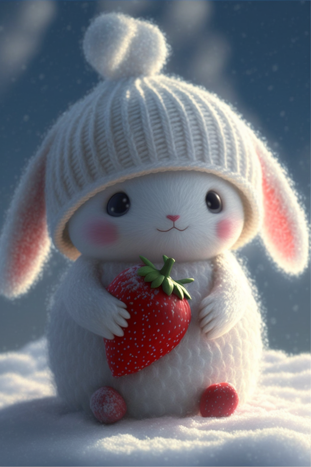 草莓小兔子卡通图案素材设计图__图片素材_其他_设计图库_昵图网nipic.com