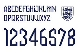 2022年世界杯英格兰队球衣字体