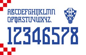 2022年世界杯克罗地亚队球衣字体
