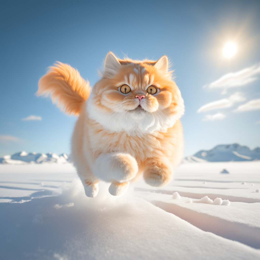 漂亮的雪地上的猫咪高清图片桌面壁纸(2)_配图网