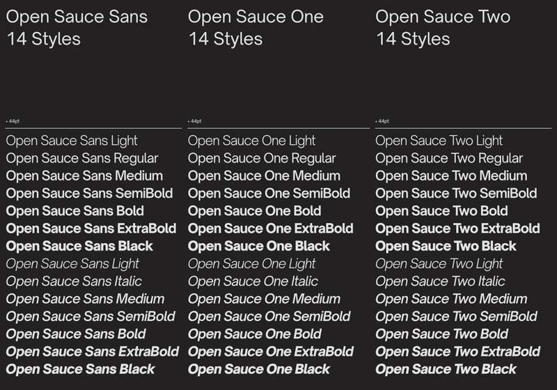 Open Sauce无衬线英文字体，免费可商用