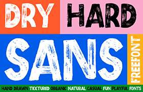 Dry Hard Sans有机手绘字体，免费可商用