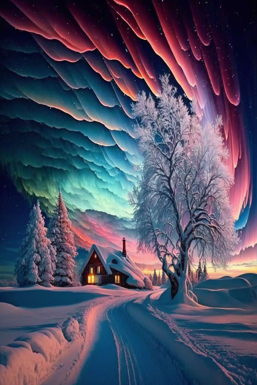 冬夜雪景