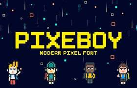 Pixeboy 像素风格英文字体
