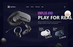 VR头戴设备产品登陆页，XD源文件