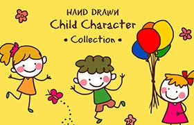 六一儿童节简笔画插图，AI源文件