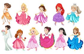 Princess cartoon image vector diagram, AI source file