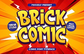 Brick Comic 卡通英文字体