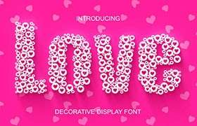 Love Font Decorative 充满爱心的英文字体