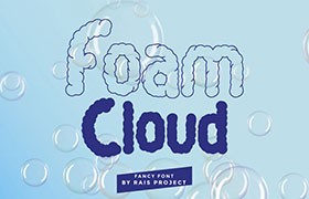 Foam Cloud 云朵图形英文字体