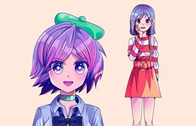  Japanese pure and cute anime girl, AI source file