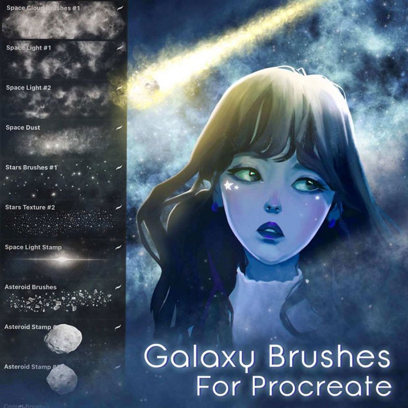 Procreate银河星空光效笔刷 - 笔刷下载 - 素材集市