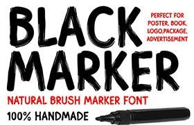 Black Marker马克笔手写英文字体