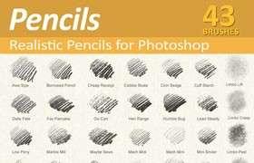 43个Photoshop素描铅笔刷，tpl工具预设