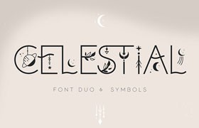Celestial天体装饰英文字体