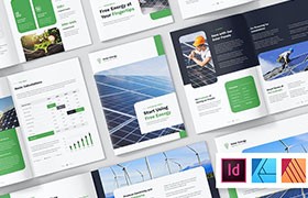 新能源企业画册InDesign设计模板