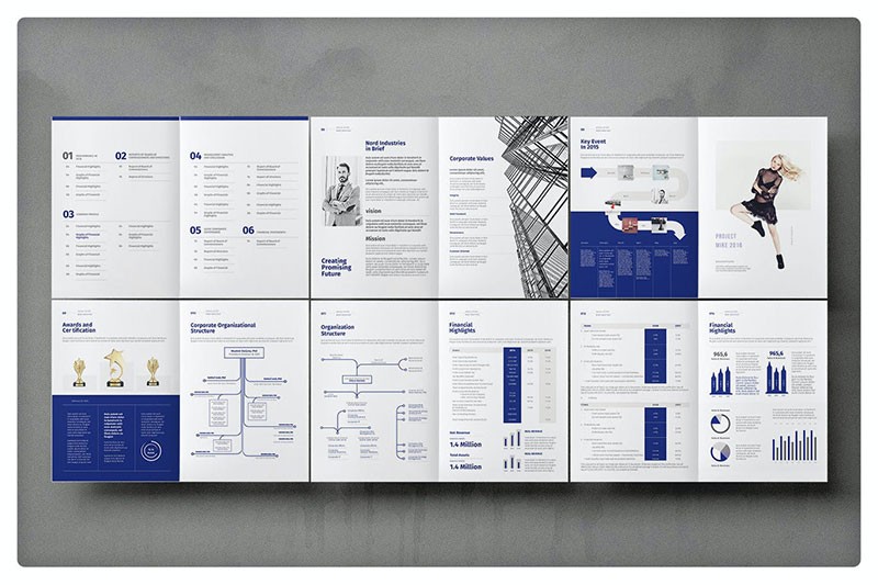 企业年报手册InDesign设计模板 - 样机模版 - 素材集市