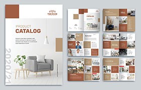 家装设计宣传画册模板，InDesign AI源文件