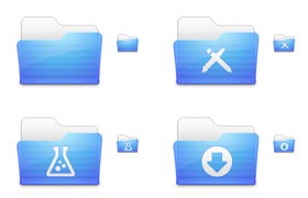 23个蓝色文件夹主题桌面图标，ICO格式