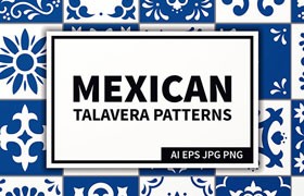 墨西哥塔拉维拉瓷砖图案套装