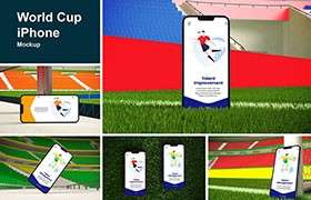 世界杯主题手机样机PSD模板