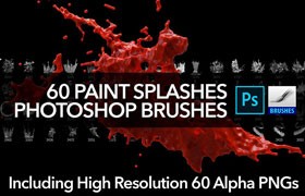 60个油漆飞溅效果Photoshop笔刷