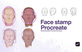 10种男性脸型Procreate线稿笔刷