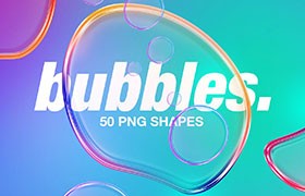 50张时尚透明气泡抽象图形PNG图片素材