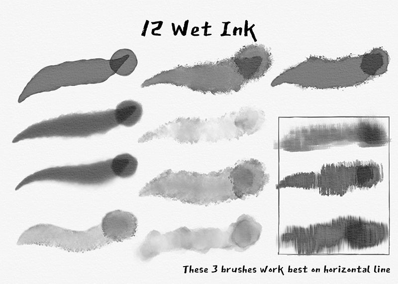 Procreate日式水墨效果笔刷套装 - 笔刷下载 - 素材集市