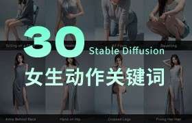 Stable Diffusion 30种女生动作关键词合集